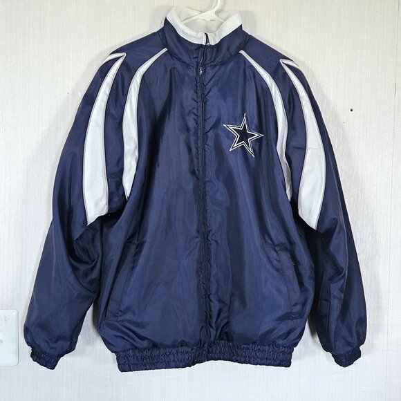 Dallas Cowboys Reversible Jacket Navy Blue White - size M - Flaws - Picture 1 of 11